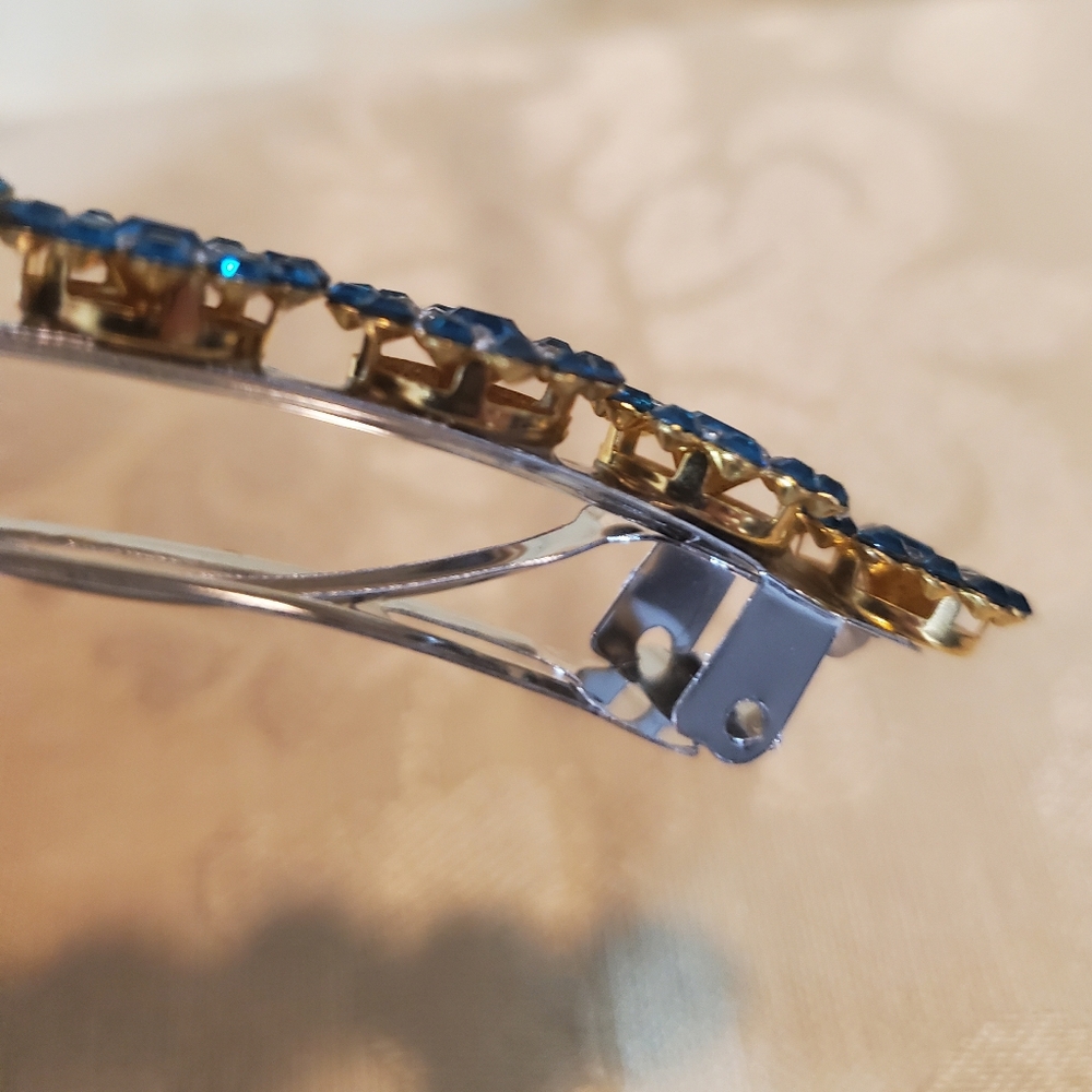 Blue Rhinestone Barrett - Picture 3 of 4